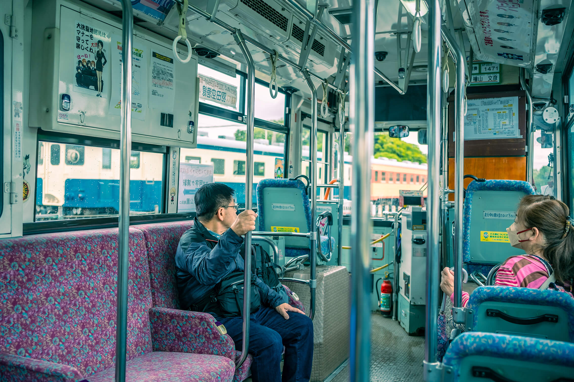 inside the bus